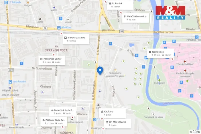 Prodej bytu 2+1, Pardubice - Zelené Předměstí, S. K. Neumanna, 53 m2