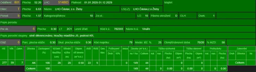 Prodej podílu lesa, Vinaře, 10883 m2