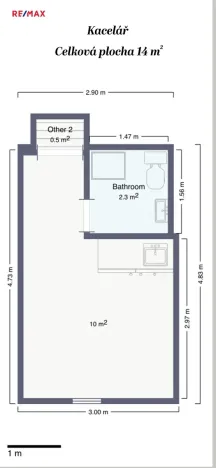 Pronájem kanceláře, Praha - Podolí, Podolská, 14 m2