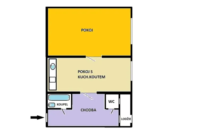 Pronájem bytu 2+kk, Praha - Žižkov, Buchovcova, 47 m2