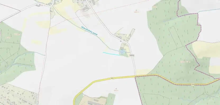 Dražba pole, Bystřice, 771 m2