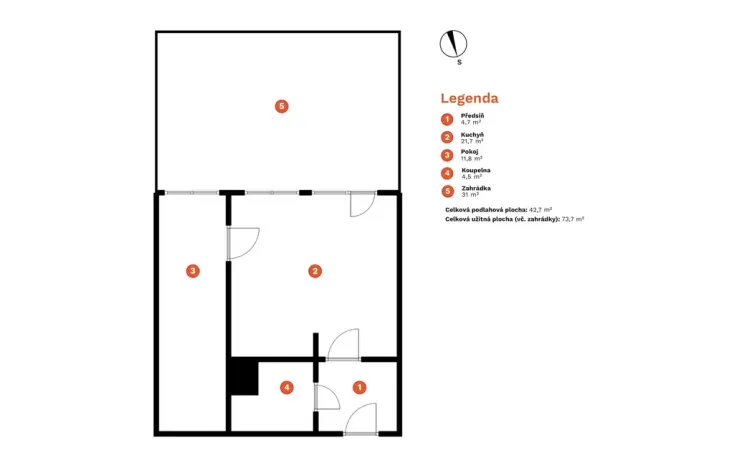 Prodej bytu 2+kk, Brno - Židenice, Čejkovická, 43 m2