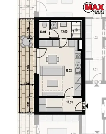 Pronájem bytu 1+kk, Odolena Voda, Pod Sokolákem, 33 m2