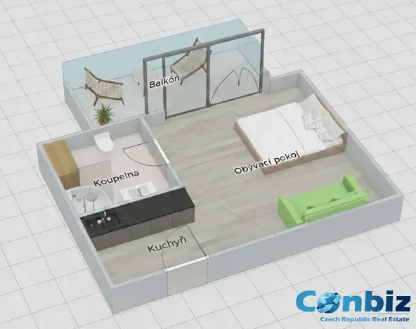 Pronájem bytu 1+kk, Praha - Nusle, Doudlebská, 30 m2