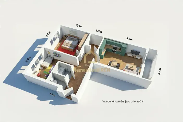 Pronájem bytu 3+kk, Ostrava, Horní, 56 m2