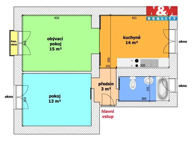 Prodej bytu 2+1, Ostrava - Zábřeh, Pavlovova, 48 m2