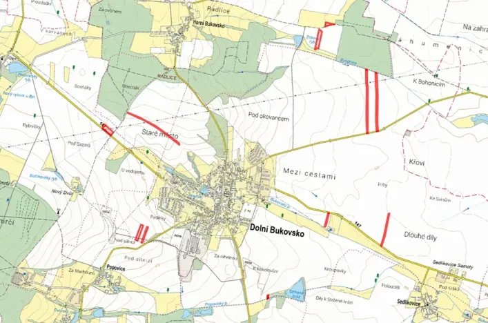 Prodej pole, Dolní Bukovsko, 70476 m2