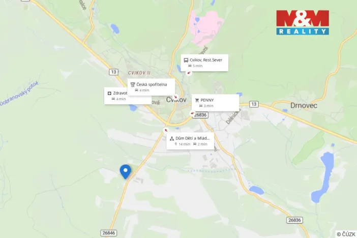 Pronájem bytu 2+kk, Cvikov - Cvikov I, Československé armády, 60 m2