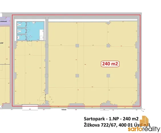 Pronájem obchodního prostoru, Ústí nad Labem, Žižkova, 240 m2