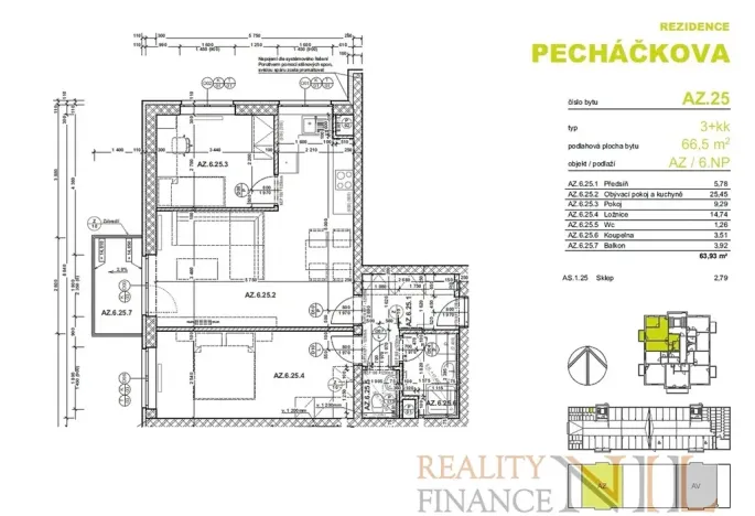 Prodej bytu 3+kk, Plzeň, Pecháčkova, 66 m2