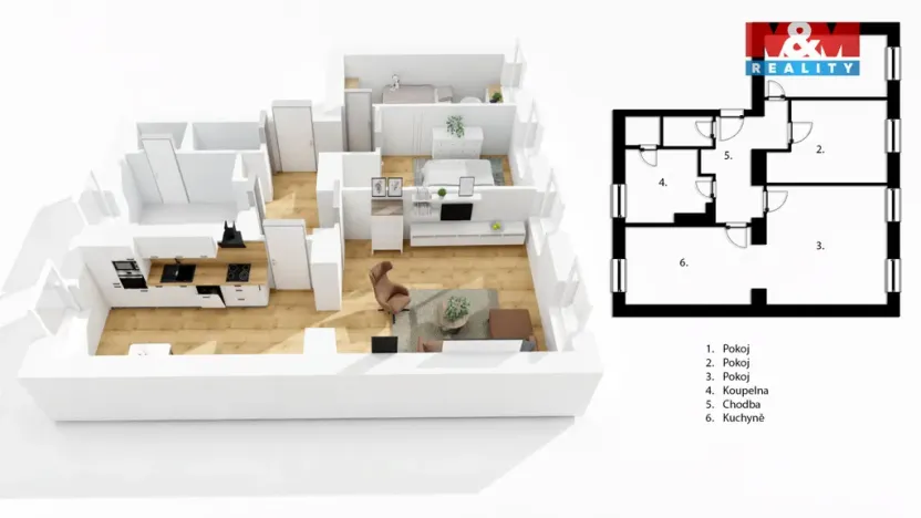Prodej bytu 3+1, Jablonec nad Nisou, Nákladní, 72 m2
