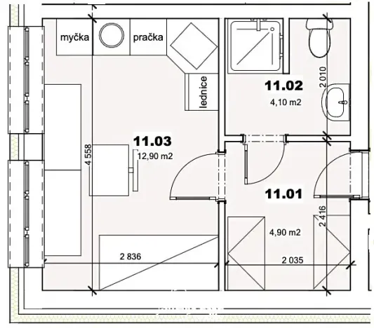 Prodej bytu 1+kk, Mšené-lázně, Mládežnická, 22 m2