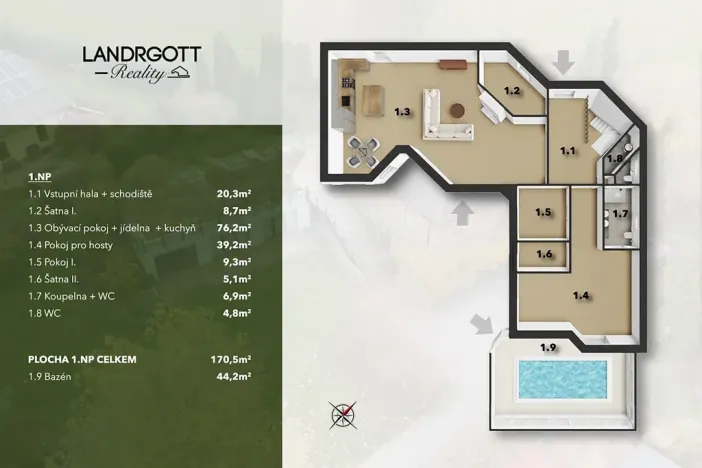 Prodej rodinného domu, Konojedy, 489 m2