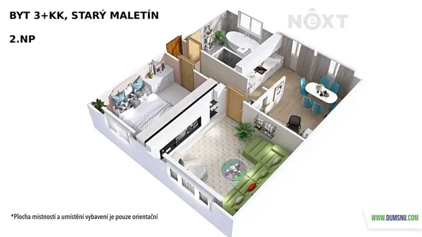 Prodej bytu 3+kk, Maletín, 56 m2