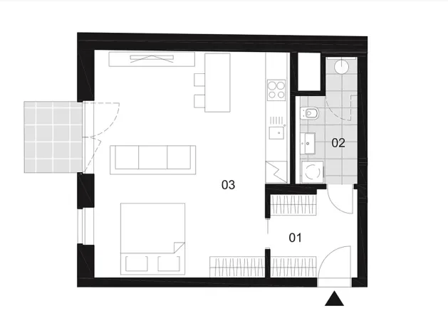 Pronájem bytu 1+kk, Brno, Fuchsova, 49 m2