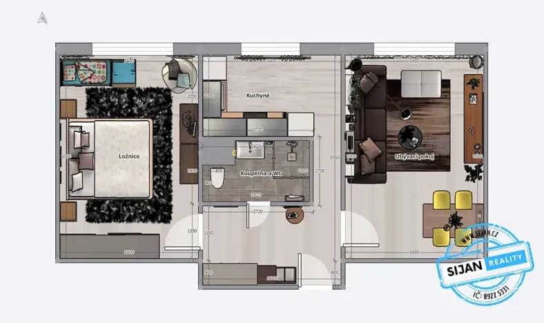 Prodej bytu 2+1, Ostrava, Jiskřiček, 56 m2