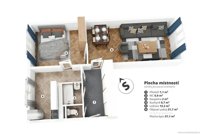 Prodej bytu 2+1, Praha - Vokovice, Kamerunská, 57 m2