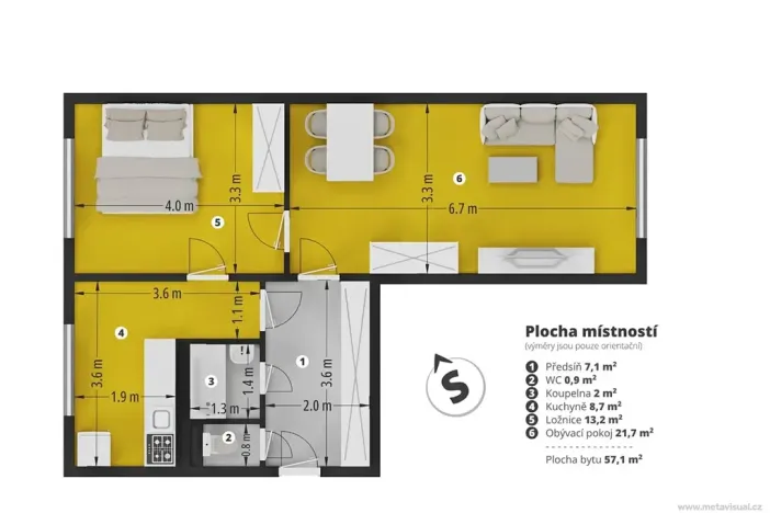 Prodej bytu 2+1, Praha - Vokovice, Kamerunská, 57 m2