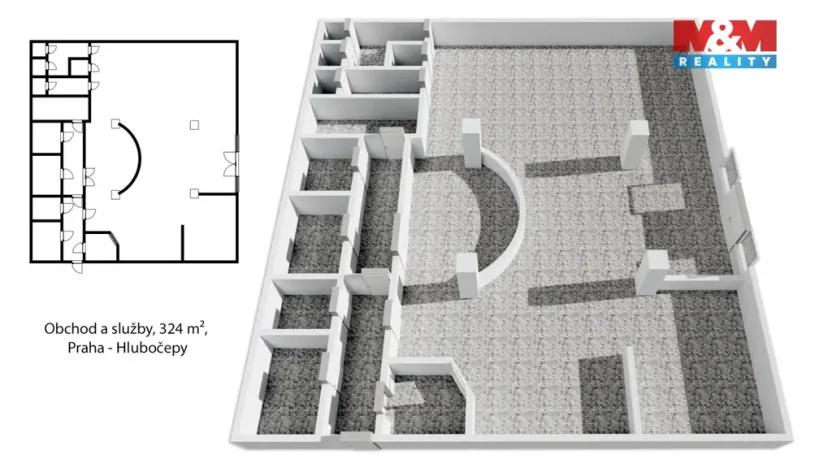 Pronájem obchodního prostoru, Praha, Trnkovo náměstí, 324 m2