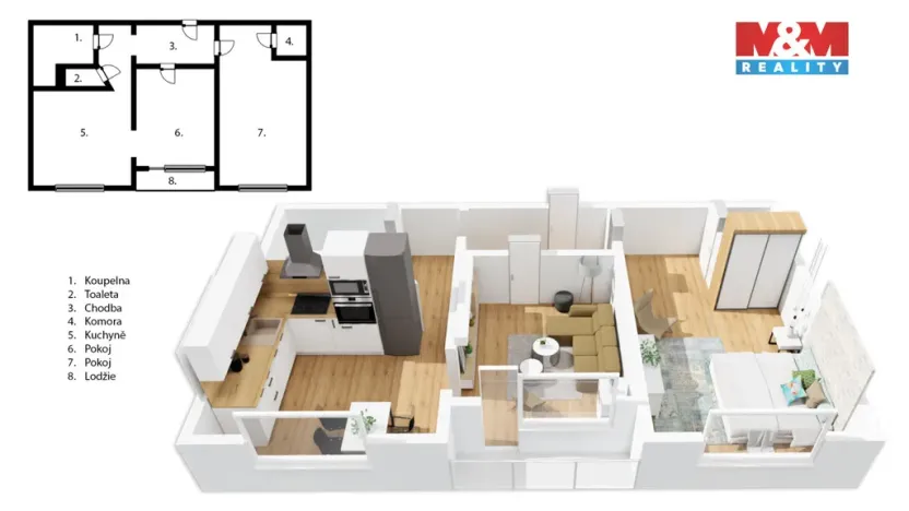 Prodej bytu 2+1, Pardubice - Zelené Předměstí, Palackého třída, 71 m2