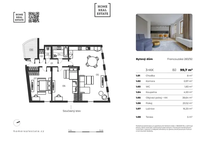 Prodej bytu 3+kk, Praha - Vršovice, Francouzská, 95 m2