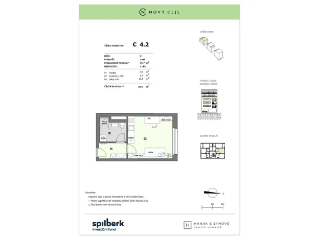 Pronájem bytu 1+kk, Brno, Cejl, 27 m2