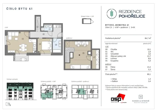 Prodej bytu 3+kk, Pohořelice, U Kasáren, 84 m2
