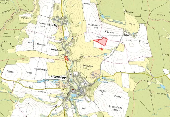 Prodej pole, Suchá, 61421 m2