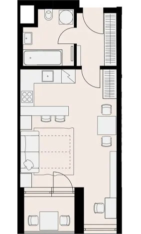 Pronájem bytu 1+kk, Praha - Hlubočepy, Vítové, 33 m2