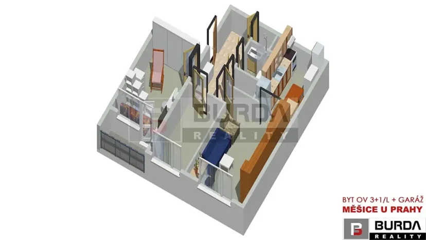 Prodej bytu 3+1, Měšice, 68 m2