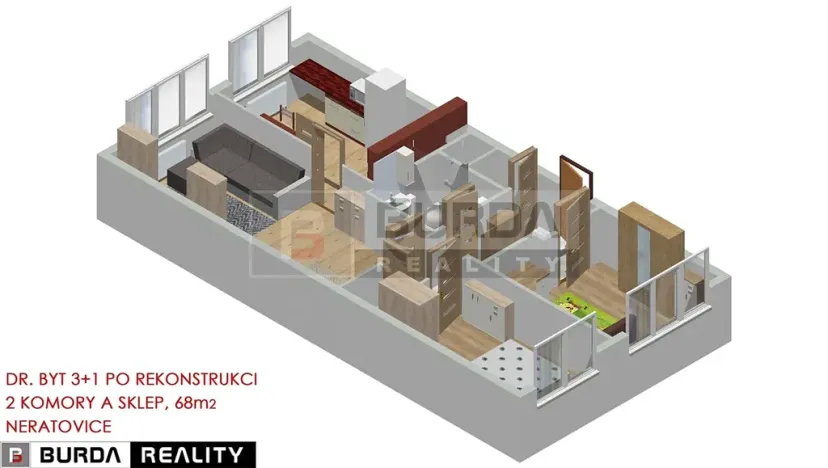 Prodej bytu 3+1, Neratovice, 68 m2