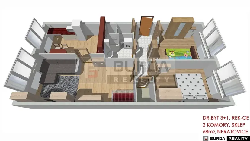 Prodej bytu 3+1, Neratovice, 68 m2