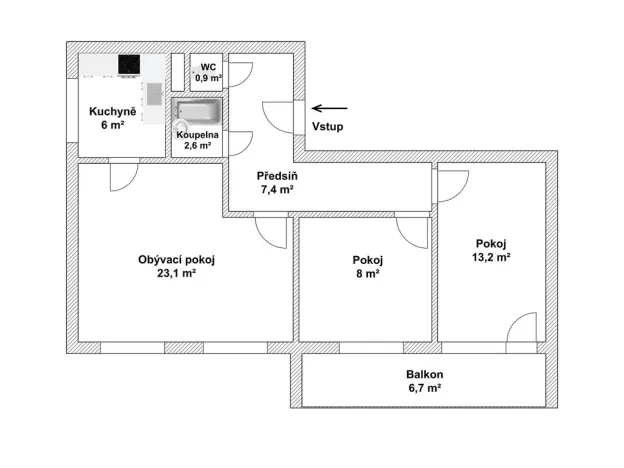 Prodej bytu 3+1, Slaný, Okružní, 67 m2