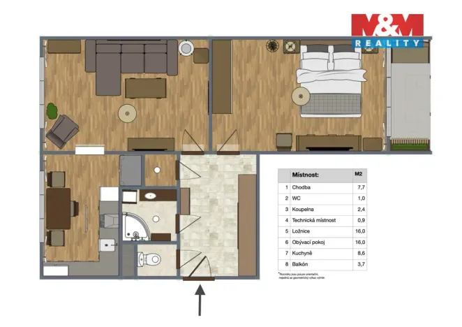Prodej bytu 2+1, Čáslav - Čáslav-Nové Město, Bojovníků za svobodu, 57 m2
