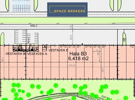 Pronájem skladu, Lovosice, Terezínská, 6418 m2