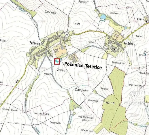 Prodej podílu pole, Počenice-Tetětice, 930 m2