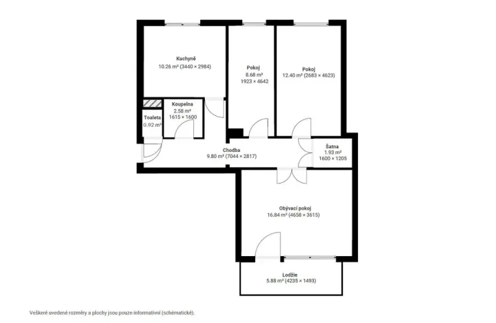 Pronájem bytu 3+1, Plzeň - Bolevec, Gerská, 68 m2