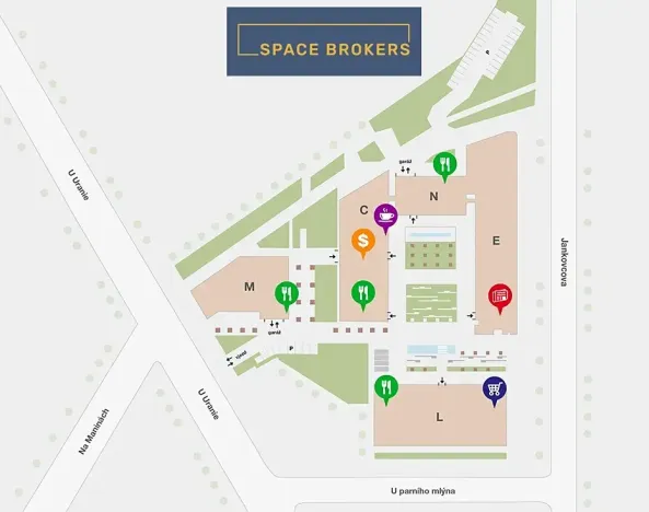 Pronájem kanceláře, Praha - Holešovice, Jankovcova, 1094 m2