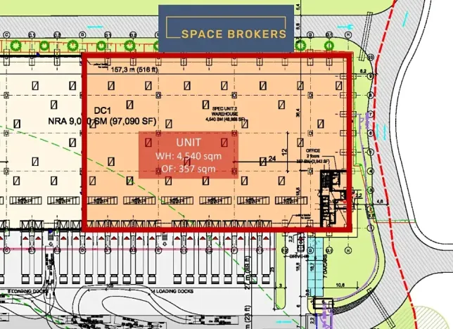Pronájem skladu, Ostředek, 4540 m2