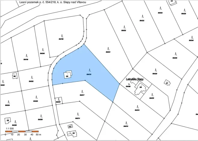 Prodej lesa, Slapy, 4059 m2
