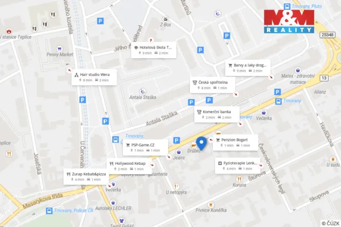 Pronájem obchodního prostoru, Teplice - Trnovany, Masarykova třída, 40 m2