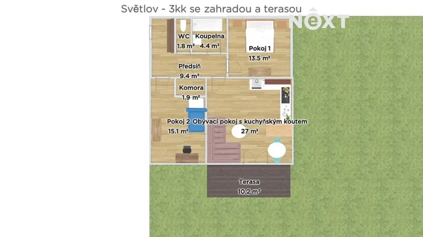Prodej bytu 3+kk, Šternberk, Světlov, 77 m2