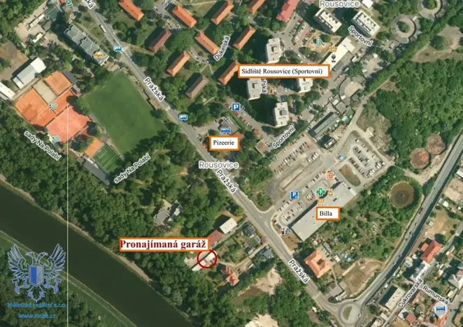 Pronájem garáže, Mělník, 17 m2