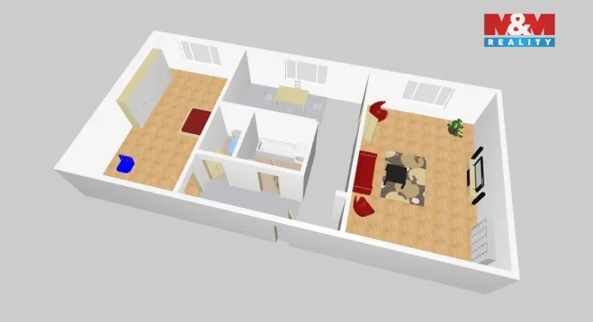 Prodej bytu 2+1, Kadaň, Chomutovská, 54 m2