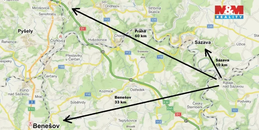 Pronájem bytu 3+1, Rataje nad Sázavou, Hlavní, 75 m2