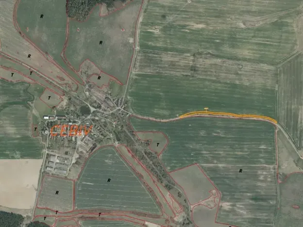 Dražba pozemku, Cebiv, 6401 m2