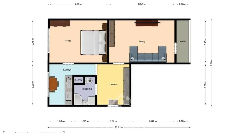 Prodej bytu 2+1, Desná, Krátká, 55 m2