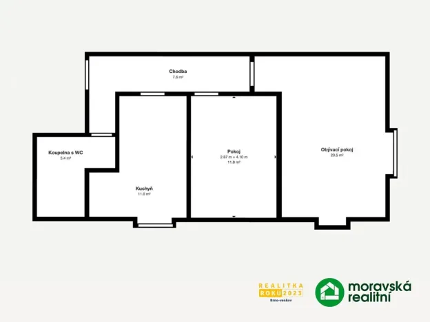 Pronájem bytu 2+1, Vémyslice, 55 m2