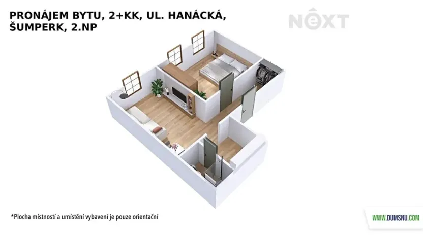 Pronájem bytu 2+kk, Šumperk, Hanácká, 37 m2