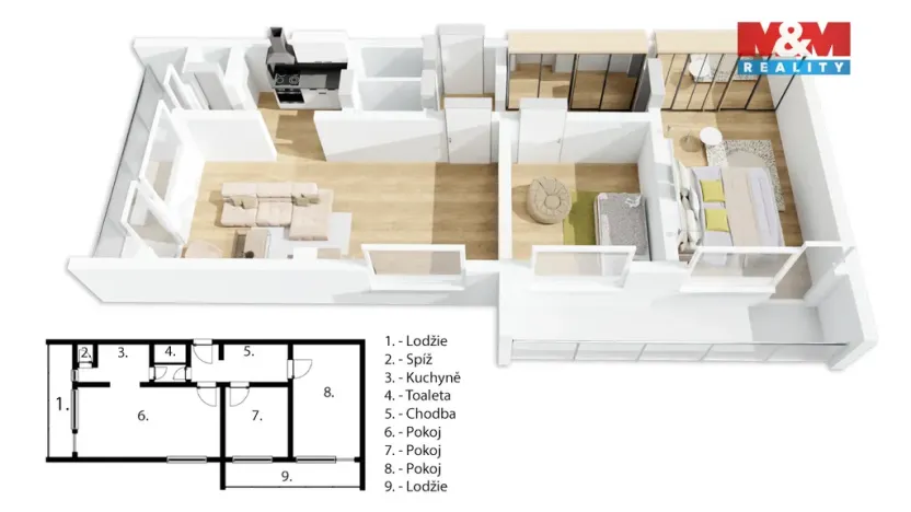 Prodej bytu 3+1, Praha - Vršovice, Tádžická, 75 m2